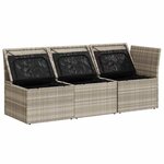 vidaXL Canapé de jardin et coussins 3 places gris clair résine tressée