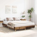 vidaXL Cadre de lit sans matelas vieux bois 140x200 cm bois ingénierie