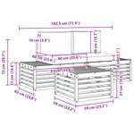 vidaXL Ensemble de canapés d'extérieur Blanc 59 x 59 x 37 cm Polyester
