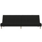 vidaXL Canapé-lit à 2 places noir tissu