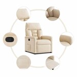 vidaXL Fauteuil inclinable beige tissu microfibre