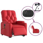 vidaXL Fauteuil inclinable de massage électrique rouge similicuir