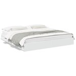 vidaXL Cadre de lit avec tiroirs blanc 200x200 cm bois d'ingénierie