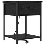 vidaXL Cabinet de chevet Chêne noir 42 x 41 x 56 cm Bois d'ingénierie