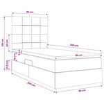 vidaXL Lit de rangement LED avec matelas Noir 90 x 200 cm Tissu