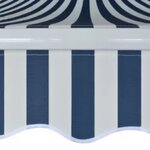 vidaXL Auvent pliable manuel 600 cm Bleu/blanc
