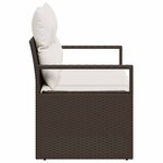 vidaXL Sofa de jardin 2 places avec coussins marron en poly rotin
