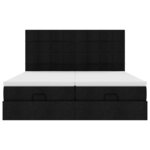 VidaXL Cadre de lit ottoman avec matelas noir 180x200cm tissu