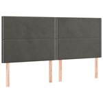 vidaXL Têtes de lit 4 Pièces Gris foncé 80x5x78/88 cm Velours