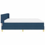 vidaXL Lit à ressorts avec matelas Bleu 200 x 200 cm tissu