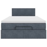 vidaXL Lit ottoman avec matelas et LED gris foncé 120x190cm