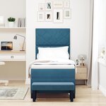 vidaXL Lit à ressorts avec tête de lit Bleu foncé 200 x 80 cm Velours