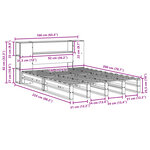 vidaXL Lit bibliothèque sans matelas blanc 160x200 cm bois massif