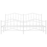vidaXL Cadre de lit métal sans matelas et pied de lit blanc 193x203 cm