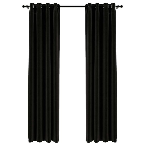vidaXL Rideaux occultants Aspect de lin 2 Pièces Anthracite 140x245 cm
