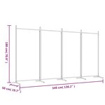 vidaXL Cloison de séparation 4 panneaux Anthracite 346x180 cm Tissu