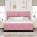 vidaXL Lit à ressorts avec matelas Rose 200 x 180 cm Polyester