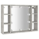 vidaXL Armoire à miroir avec LED Gris béton 76x15x55 cm