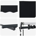 vidaXL Auvent Rétractable Noir 450 × 350 cm tissu