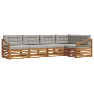 vidaXL Ensemble de canapés d'extérieur 5 pc Gris Naturel et Clair