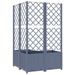 vidaXL Jardinière avec treillis Gris foncé 80x80x136 cm PP
