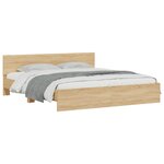 vidaXL Cadre de lit avec tête de lit et LED chêne sonoma 200x200 cm
