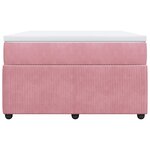 vidaXL Sommier à lattes de lit avec matelas rose 120x190 cm velours