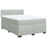 vidaXL Sommier à lattes de lit et matelas Gris clair 160x200cm Velours