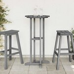 vidaXL Table de bar Gris clair 55 x 55 x 107 cm Polyéthylène
