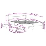 vidaXL Cadre de lit avec tiroirs blanc 120x190 cm bois pin massif