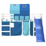 vidaXL Lit mezzanine enfants avec tunnel sans matelas bleu 90x190 cm
