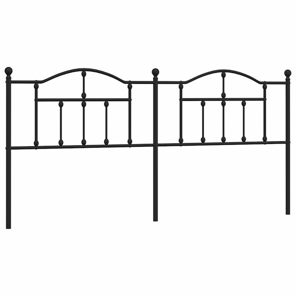 vidaXL Tête de lit métal noir 193 cm