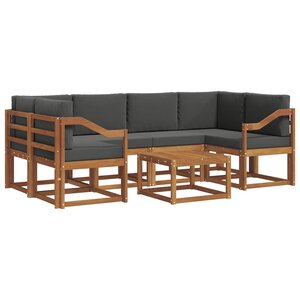 vidaXL Ensemble de canapés d'extérieur 7 Pièces Naturel et Anthracite