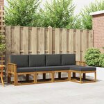 vidaXL Ensemble de canapés d'extérieur 5 Pièces Naturel et Anthracite