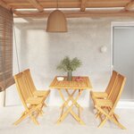 vidaXL Ensemble à manger de jardin 5 Pièces Bois de teck massif