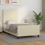 vidaXL Cadre de lit sans matelas crème 100x200 cm similicuir