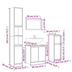 vidaXL Ensemble de meubles de salle de bain 4 Pièces Chêne fumé Bois