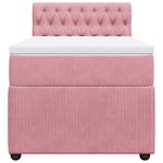 vidaXL Sommier à lattes de lit avec matelas Rose 100x200 cm Velours