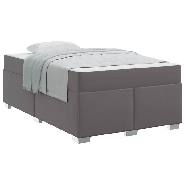 vidaXL Cadre de lit avec matelas Gris 120 x 190 cm tissu