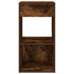 vidaXL Table de chevet avec tiroir chêne fumé 35x34x66 5 cm