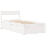 vidaXL Cadre de lit sans matelas blanc 100x200 cm bois de pin massif
