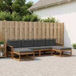 vidaXL Ensemble de canapés d'extérieur 6 pc Naturel et Anthracite