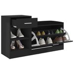 Vidaxl banc à chaussures noir brillant 94 5x31x57 cm aggloméré