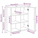 vidaXL Buffet Chêne artisanal 70 x 30 x 80 cm Bois d'ingénierie