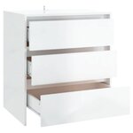 vidaXL Buffet Blanc brillant 70x41x75 cm Bois d'ingénierie