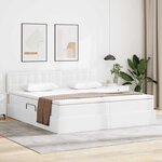vidaXL Lit de Rangement Blanc pur 200 x 200 cm Cuir synthétique