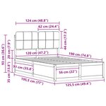 vidaXL Cadre de lit avec tête de lit rembourrée Noir 120 x 190 cm