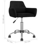 vidaXL Chaises pivotantes à manger lot de 2 Noir Velours