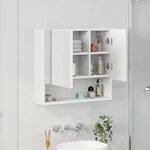 vidaXL Armoire Miroir Blanc 59 x 17 x 55 cm Bois d'ingénierie