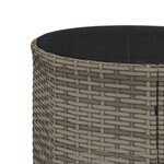 vidaXL Canapé de jardin table coussins demi-rond gris résine tressée